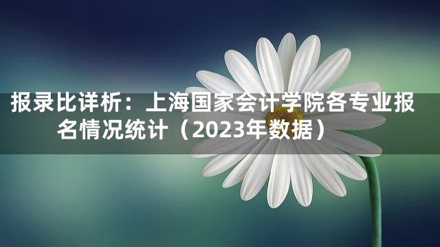 报录比详析：上海国家会计学院各专业报名情况统计（2023年数据）