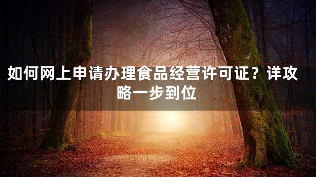 如何网上申请办理食品经营许可证？详攻略一步到位