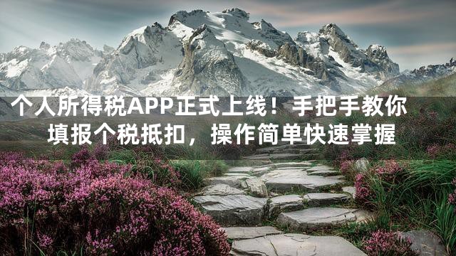 个人所得税APP正式上线！手把手教你填报个税抵扣，操作简单快速掌握
