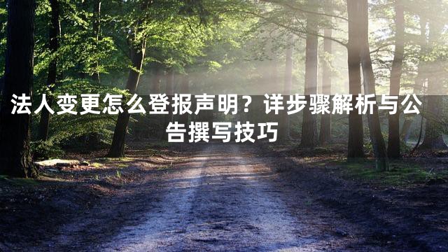 法人变更怎么登报声明？详步骤解析与公告撰写技巧