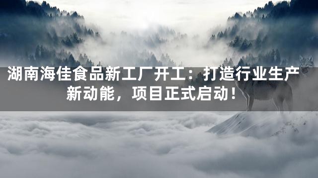 湖南海佳食品新工厂开工：打造行业生产新动能，项目正式启动！