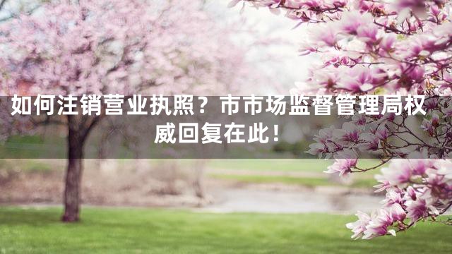 如何注销营业执照？市市场监督管理局权威回复在此！