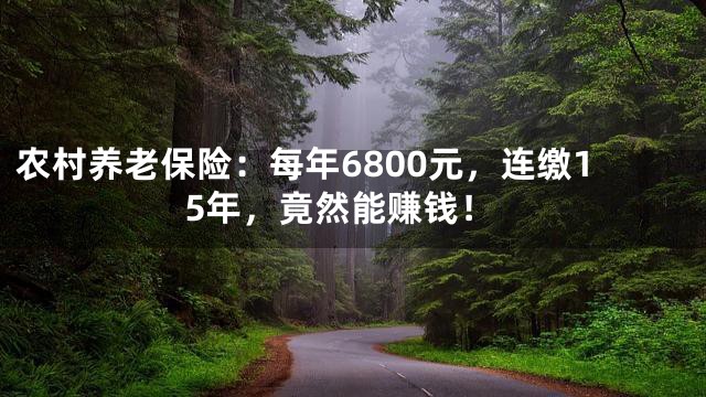 农村养老保险：每年6800元，连缴15年，竟然能赚钱！