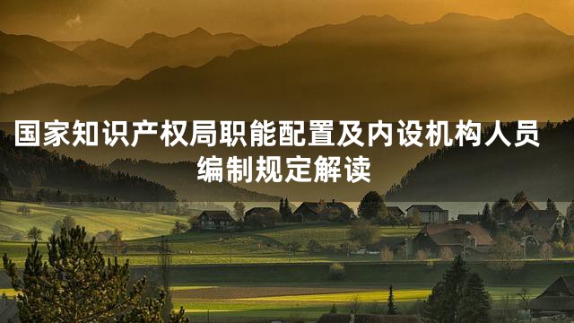 国家知识产权局职能配置及内设机构人员编制规定解读