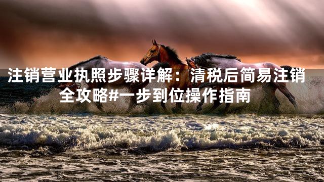 注销营业执照步骤详解：清税后简易注销全攻略#一步到位操作指南