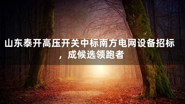 山东泰开高压开关中标南方电网设备招标，成候选领跑者