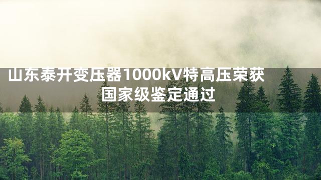 山东泰开变压器1000kV特高压荣获国家级鉴定通过