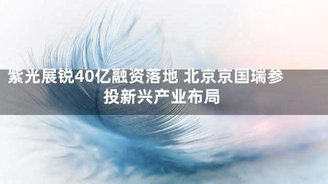 紫光展锐40亿融资落地 北京京国瑞参投新兴产业布局