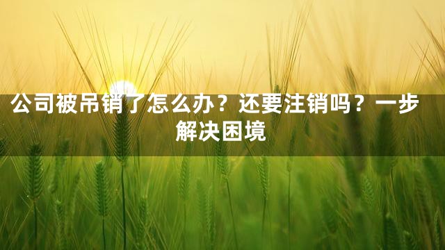 公司被吊销了怎么办？还要注销吗？一步解决困境