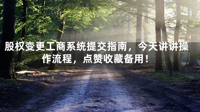 股权变更工商系统提交指南，今天讲讲操作流程，点赞收藏备用！