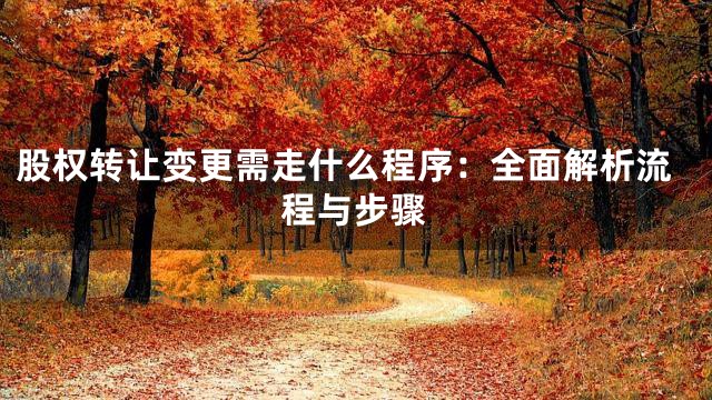 股权转让变更需走什么程序：全面解析流程与步骤