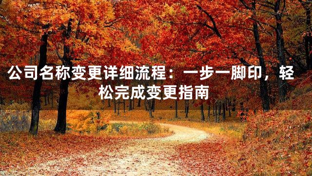 公司名称变更详细流程：一步一脚印，轻松完成变更指南