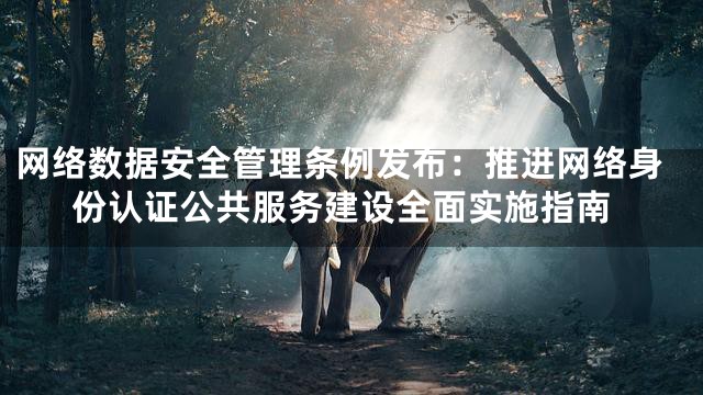 网络数据安全管理条例发布：推进网络身份认证公共服务建设全面实施指南