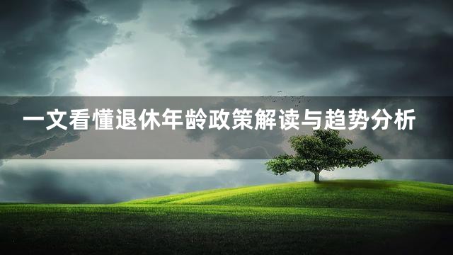 一文看懂退休年龄政策解读与趋势分析