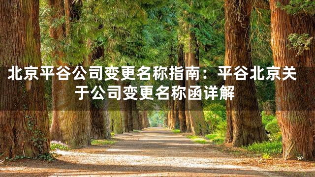 北京平谷公司变更名称指南：平谷北京关于公司变更名称函详解