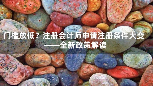 门槛放低？注册会计师申请注册条件大变——全新政策解读