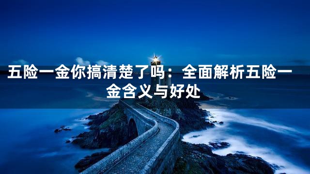 五险一金你搞清楚了吗：全面解析五险一金含义与好处