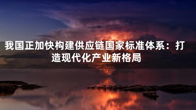 我国正加快构建供应链国家标准体系：打造现代化产业新格局