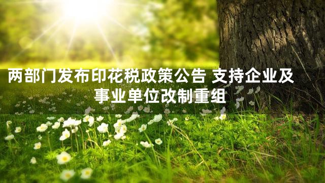 两部门发布印花税政策公告 支持企业及事业单位改制重组
