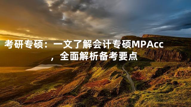 考研专硕：一文了解会计专硕MPAcc，全面解析备考要点