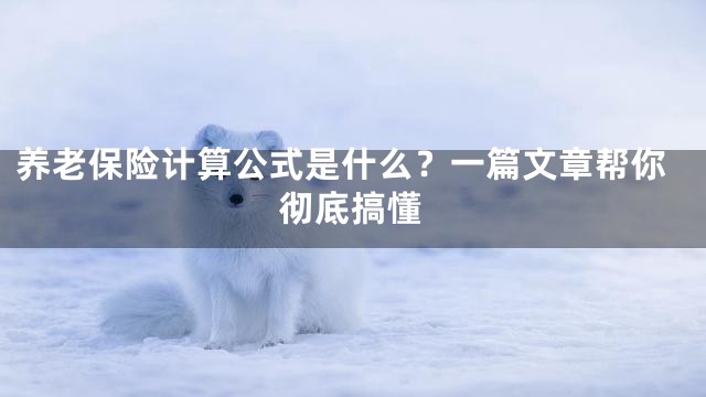 养老保险计算公式是什么？一篇文章帮你彻底搞懂