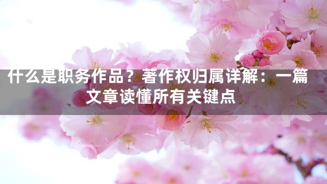 什么是职务作品？著作权归属详解：一篇文章读懂所有关键点