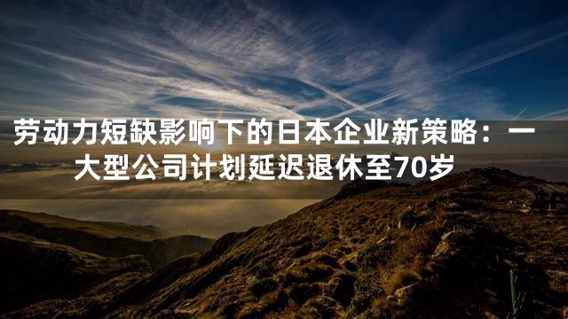 劳动力短缺影响下的日本企业新策略：一大型公司计划延迟退休至70岁