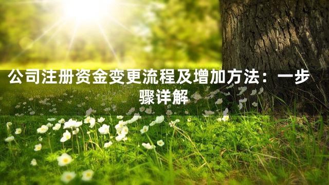 公司注册资金变更流程及增加方法：一步骤详解