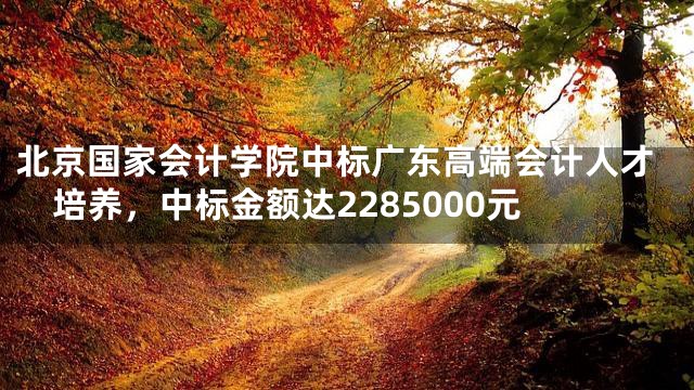 北京国家会计学院中标广东高端会计人才培养，中标金额达2285000元