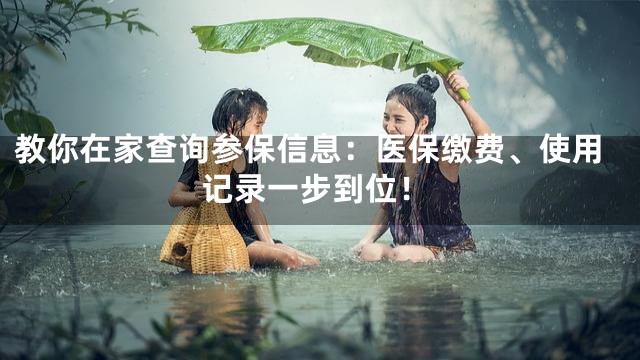 教你在家查询参保信息：医保缴费、使用记录一步到位！