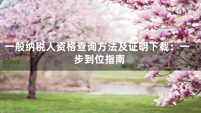 一般纳税人资格查询方法及证明下载：一步到位指南