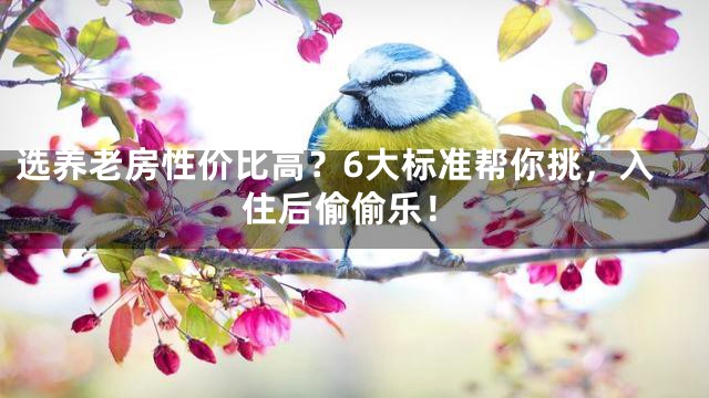 选养老房性价比高？6大标准帮你挑，入住后偷偷乐！