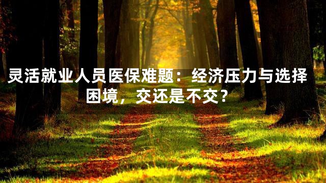 灵活就业人员医保难题：经济压力与选择困境，交还是不交？