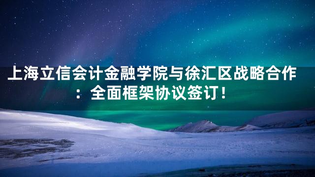 上海立信会计金融学院与徐汇区战略合作：全面框架协议签订！