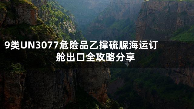 9类UN3077危险品乙撑硫脲海运订舱出口全攻略分享