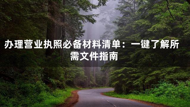 办理营业执照必备材料清单：一键了解所需文件指南