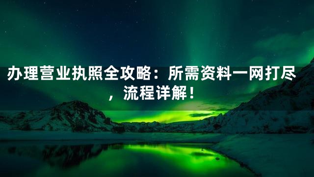 办理营业执照全攻略：所需资料一网打尽，流程详解！