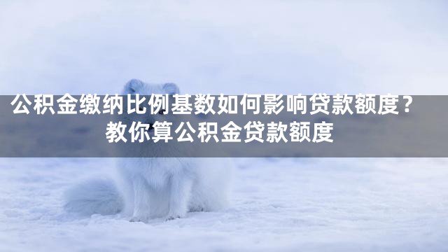 公积金缴纳比例基数如何影响贷款额度？教你算公积金贷款额度