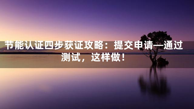 节能认证四步获证攻略：提交申请—通过测试，这样做！