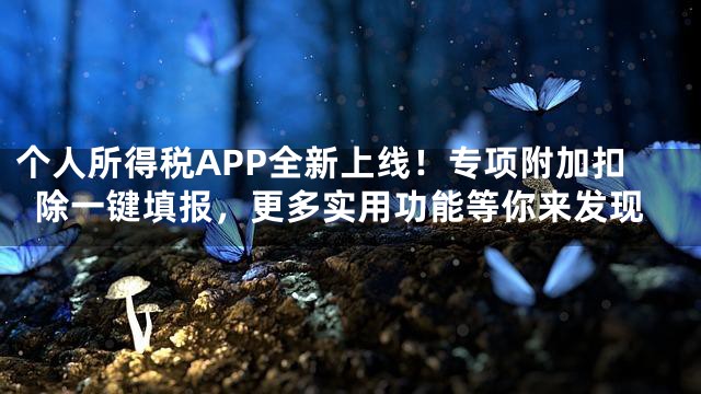 个人所得税APP全新上线！专项附加扣除一键填报，更多实用功能等你来发现