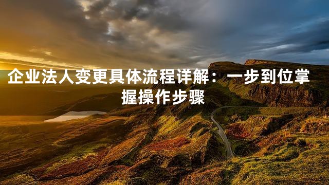 企业法人变更具体流程详解：一步到位掌握操作步骤
