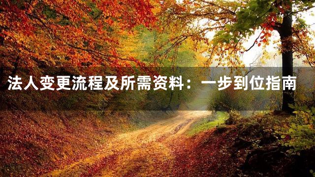法人变更流程及所需资料：一步到位指南