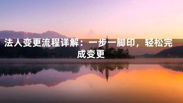 法人变更流程详解：一步一脚印，轻松完成变更