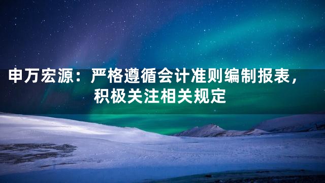 申万宏源：严格遵循会计准则编制报表，积极关注相关规定