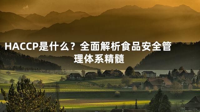 HACCP是什么？全面解析食品安全管理体系精髓