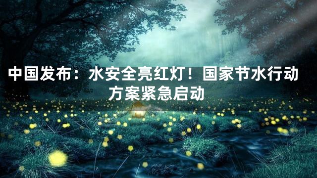 中国发布：水安全亮红灯！国家节水行动方案紧急启动