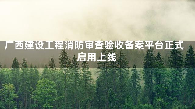 广西建设工程消防审查验收备案平台正式启用上线