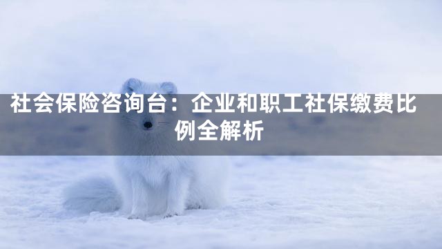 社会保险咨询台：企业和职工社保缴费比例全解析