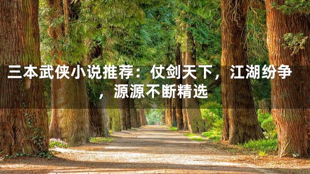 三本武侠小说推荐：仗剑天下，江湖纷争，源源不断精选