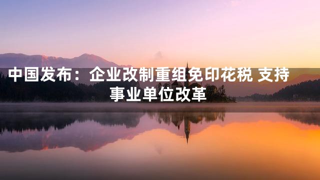中国发布：企业改制重组免印花税 支持事业单位改革
